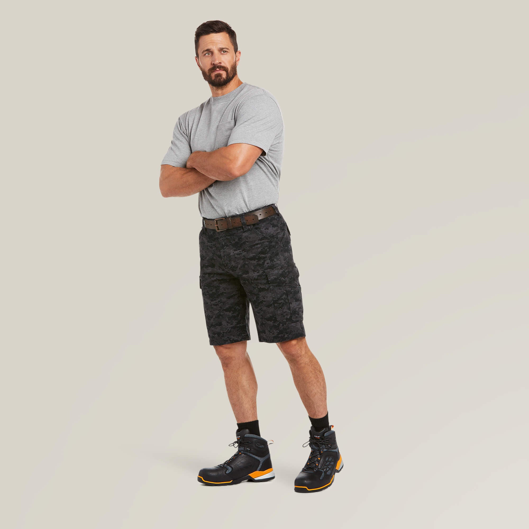 Rebar DuraStretch Made Tough Cargo 11" Short Men - BLACK DIGI CAMO