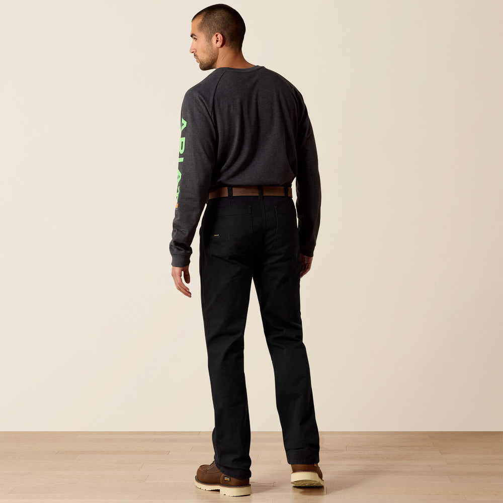 Rebar M5 Straight DuraStretch Washed Twill Dungaree Straight Leg Pant Men - BLACK