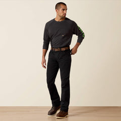 Rebar M5 Straight DuraStretch Washed Twill Dungaree Straight Leg Pant Men - BLACK