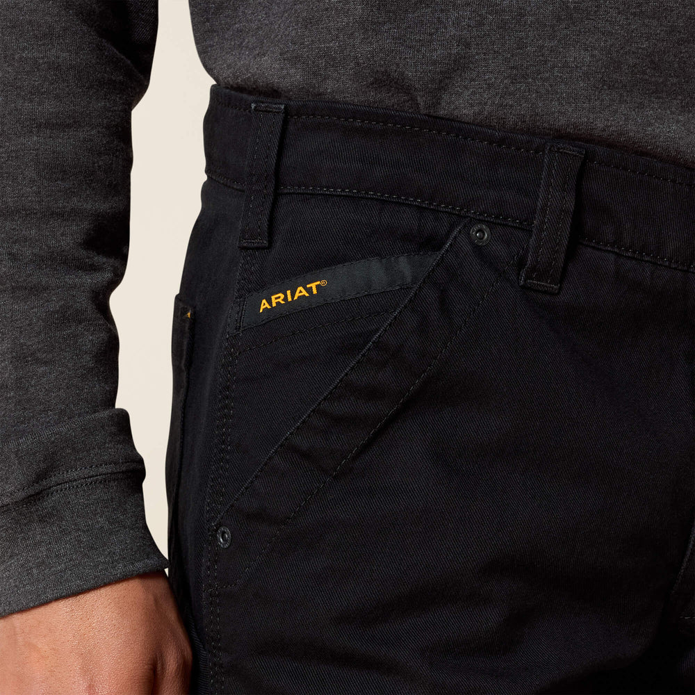 Rebar M5 Straight DuraStretch Washed Twill Dungaree Straight Leg Pant Men - BLACK