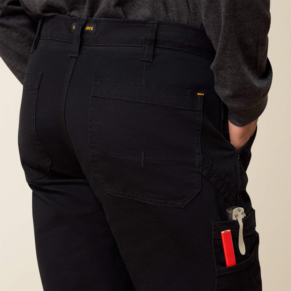 Rebar M5 Straight DuraStretch Washed Twill Dungaree Straight Leg Pant Men - BLACK