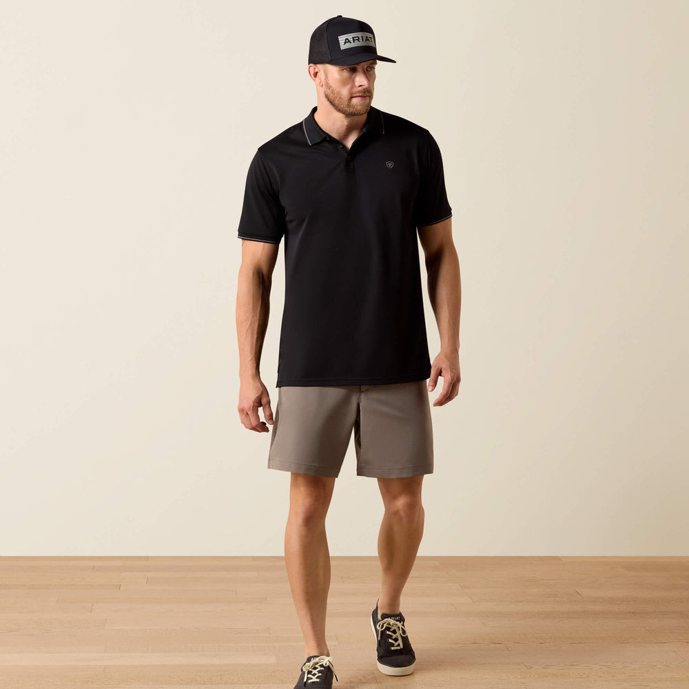 Logo Fitted Polo Men - BLACK