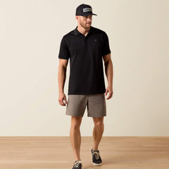 Logo Fitted Polo Men - BLACK