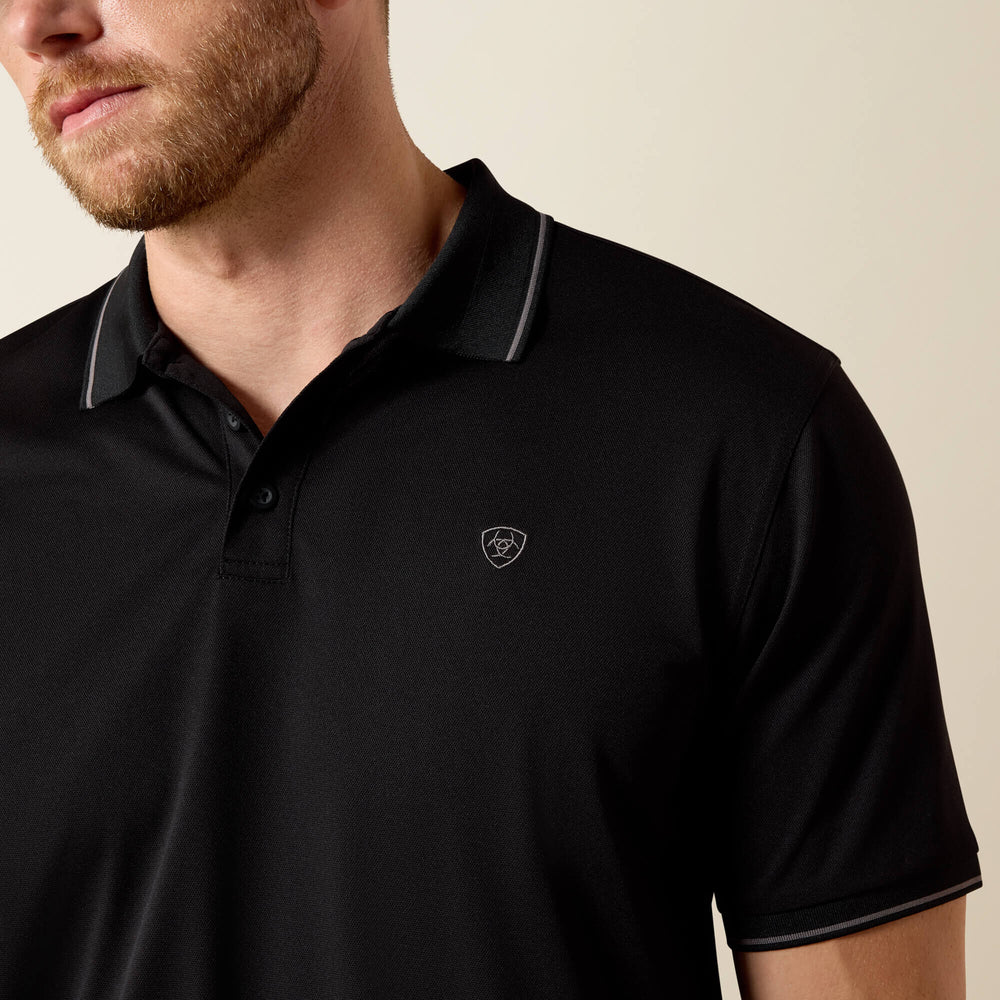 Logo Fitted Polo Men - BLACK