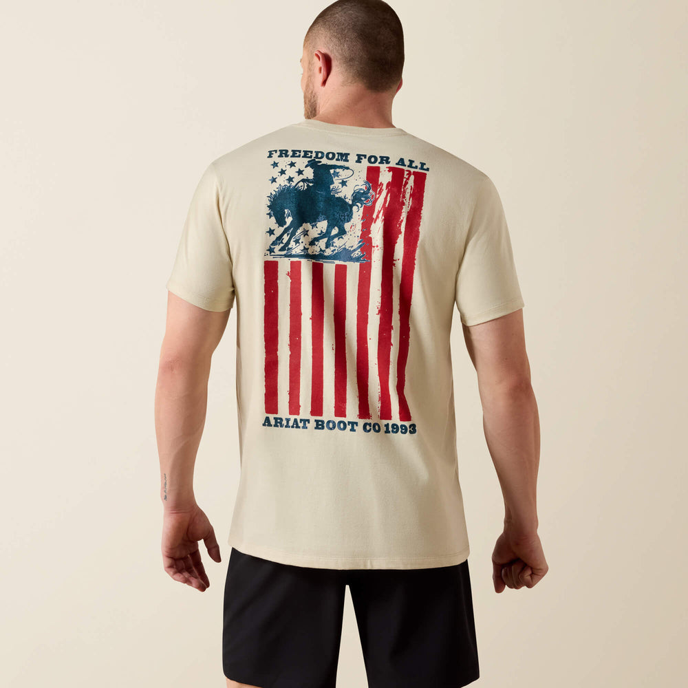 Ariat Split Freedom Painted Classic Fit T-Shirt Men - NATURAL