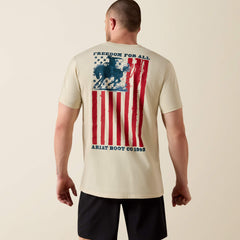 Ariat Split Freedom Painted Classic Fit T-Shirt Men - NATURAL