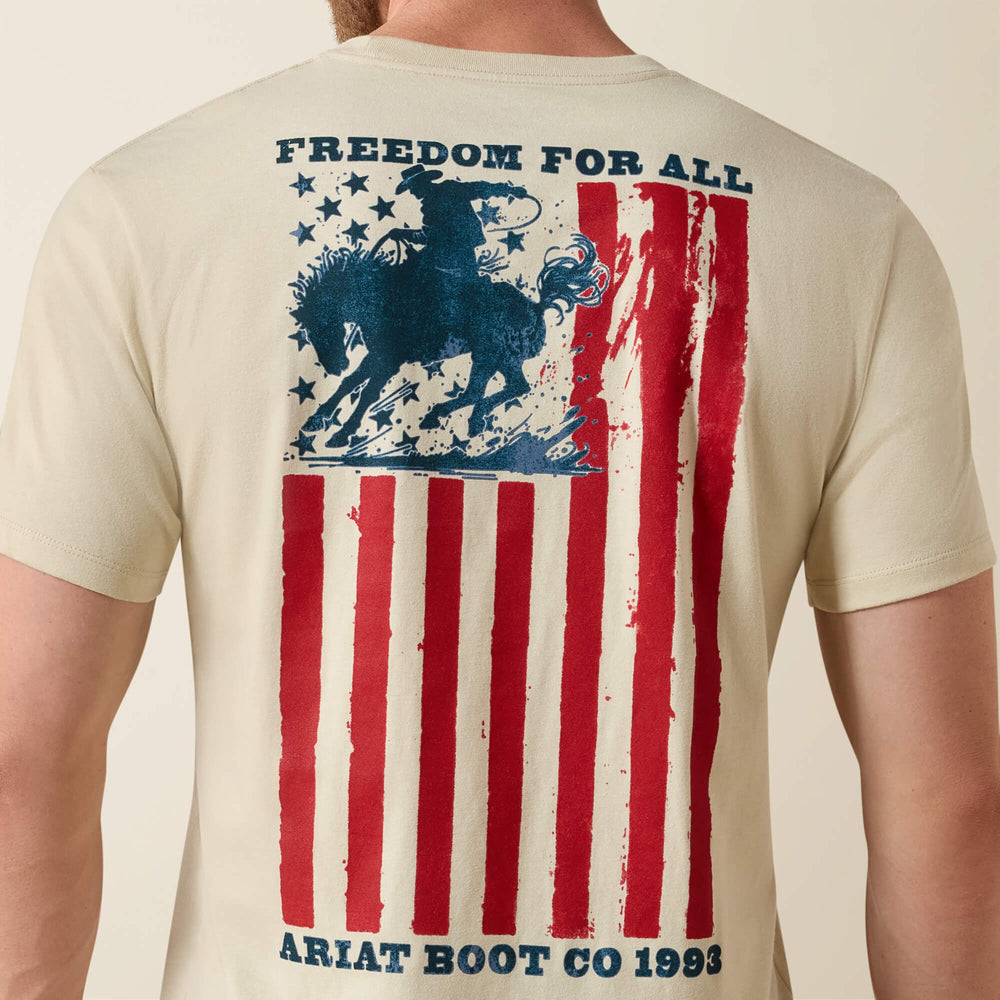 Ariat Split Freedom Painted Classic Fit T-Shirt Men - NATURAL