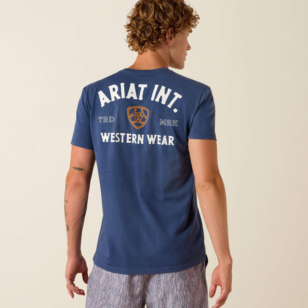 Ariat Outline Shop T-Shirt Men - NAVY HEATHER