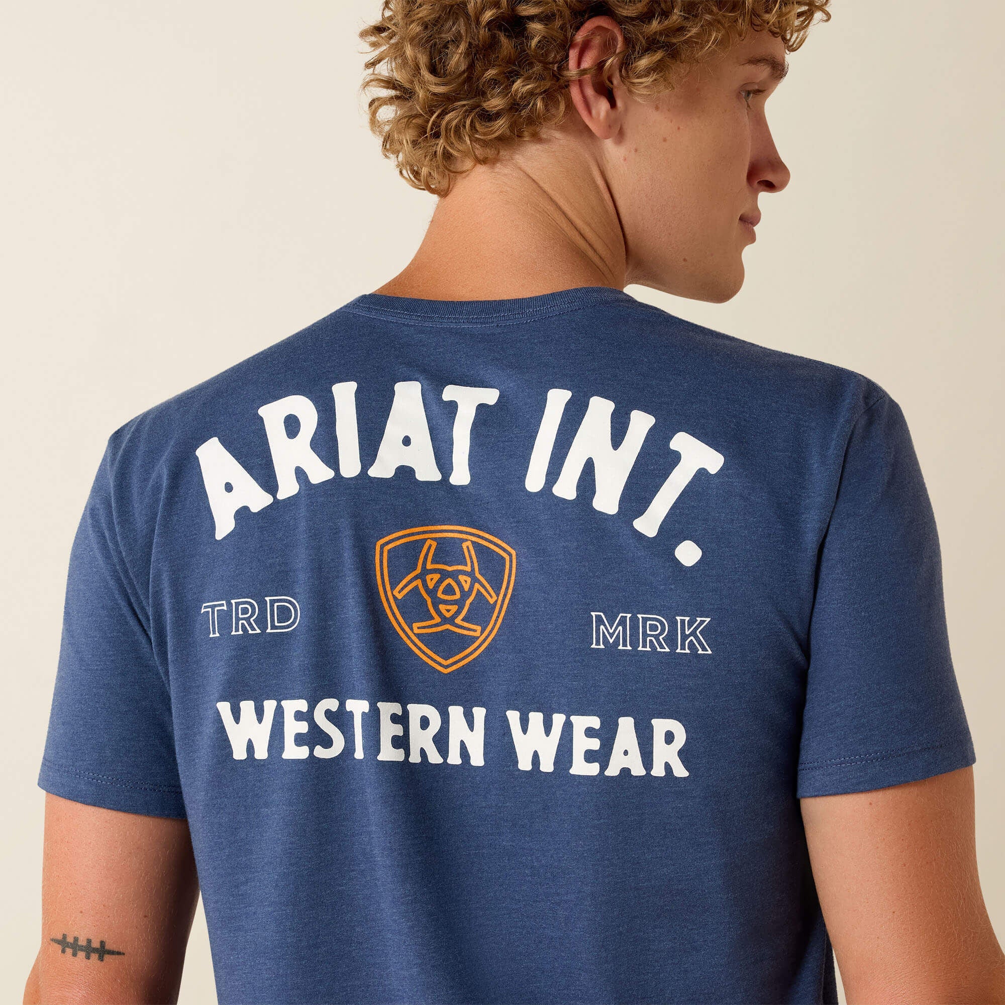 Ariat Outline Shop T-Shirt Men - NAVY HEATHER