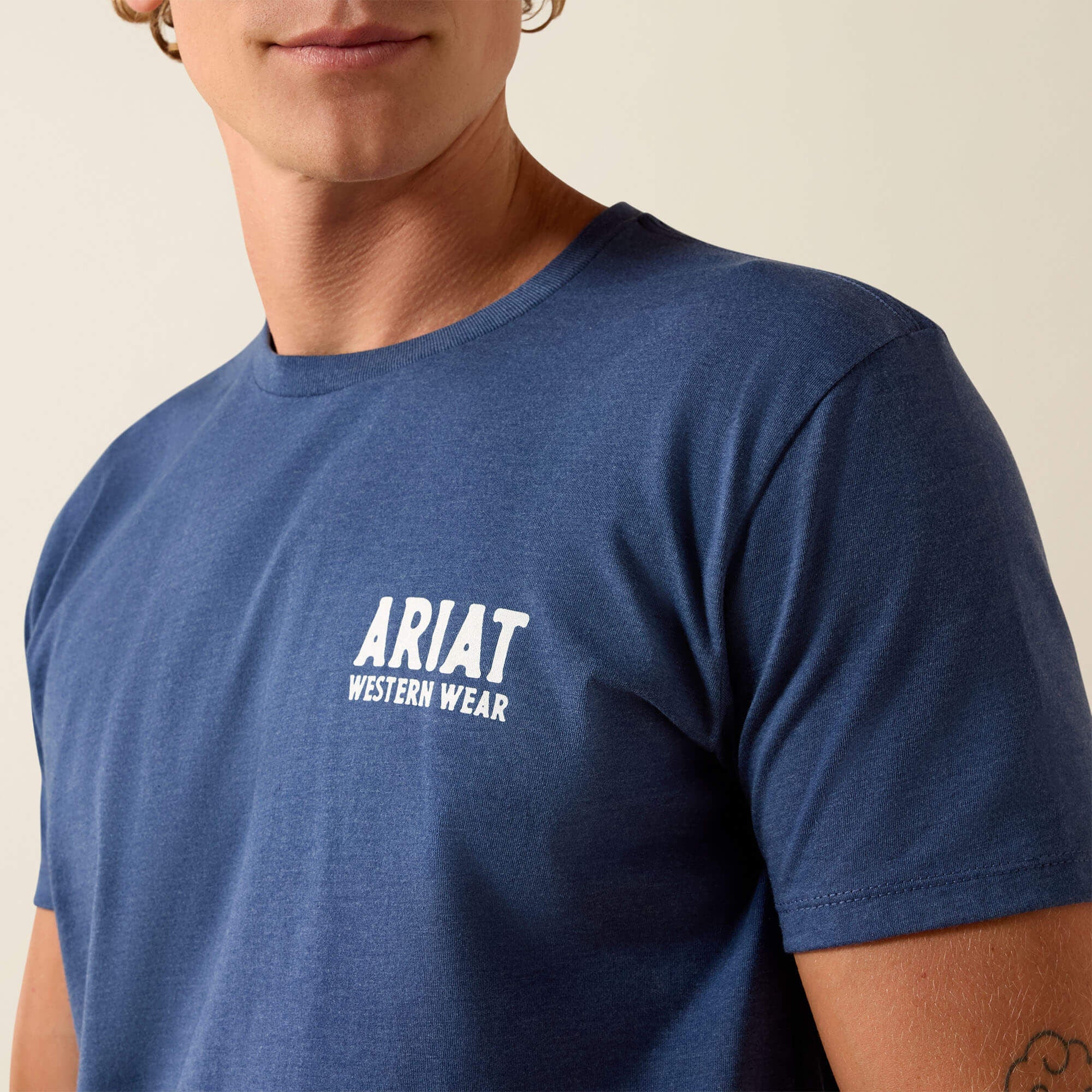 Ariat Outline Shop T-Shirt Men - NAVY HEATHER