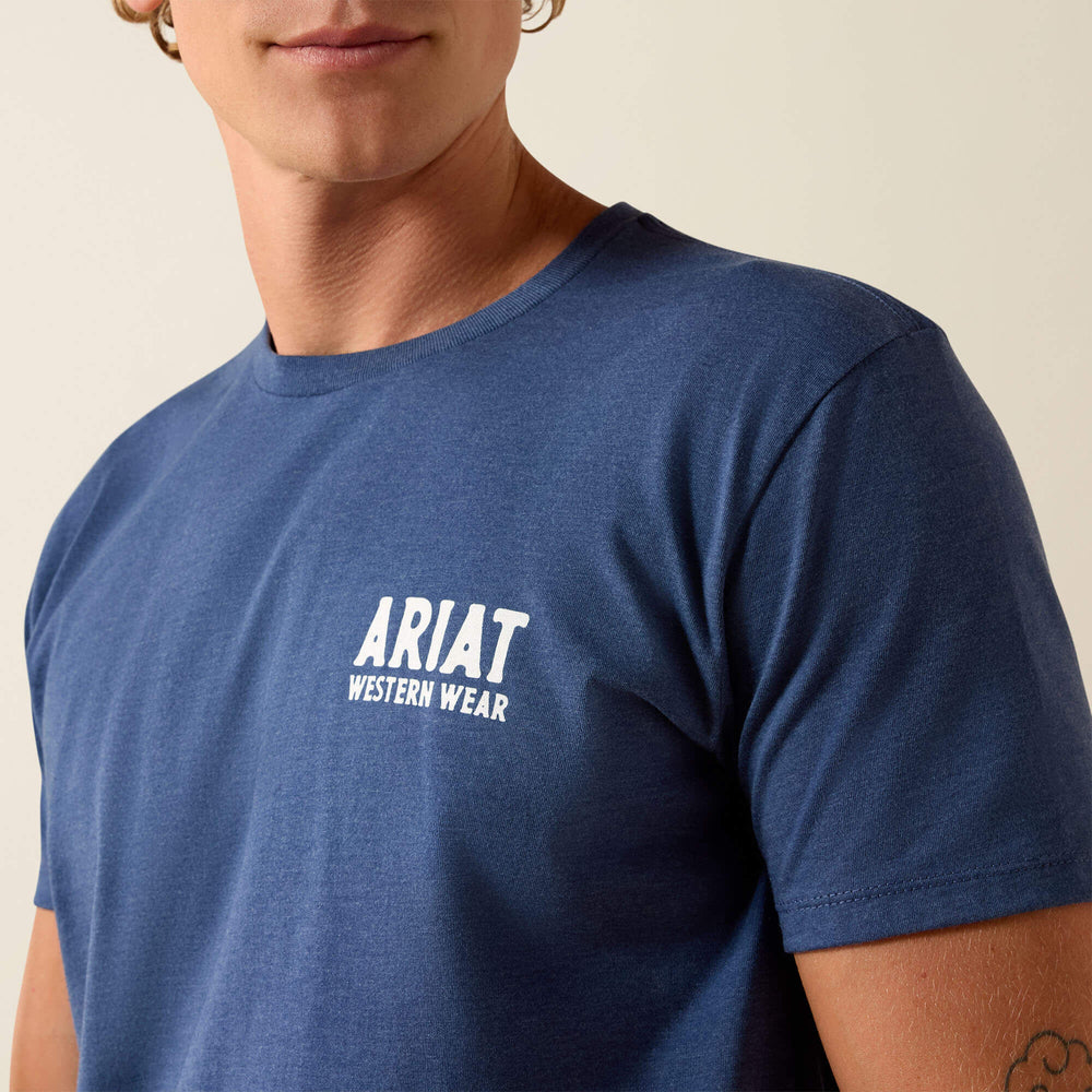 Ariat Outline Shop T-Shirt Men - NAVY HEATHER