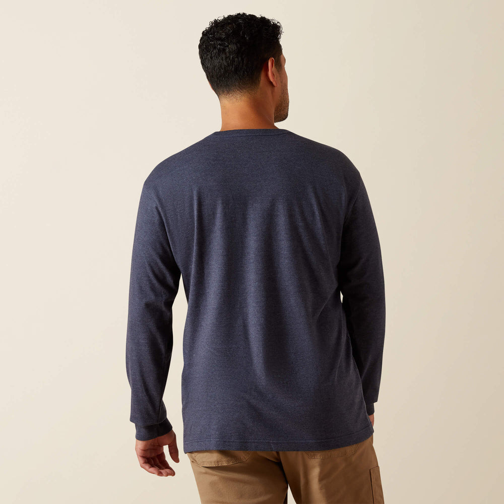 Rebar Cotton Strong Standard Logo Pocket T-Shirt Men - NAVY HEATHER/USA