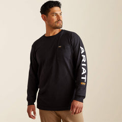 Rebar Cotton Strong Standard Logo Pocket T-Shirt Men - BLACK/WHITE