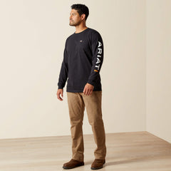 Rebar Cotton Strong Standard Logo Pocket T-Shirt Men - BLACK/WHITE