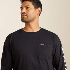 Rebar Cotton Strong Standard Logo Pocket T-Shirt Men - BLACK/WHITE