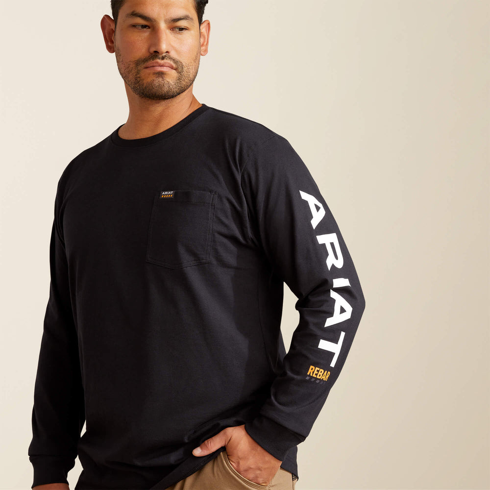 Rebar Cotton Strong Standard Logo Pocket T-Shirt Men - BLACK/WHITE