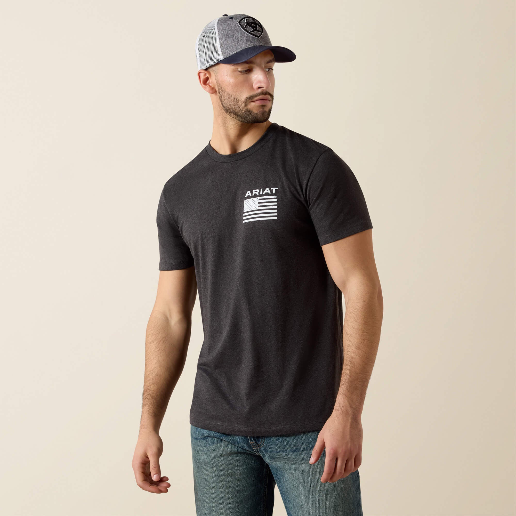 Ariat Freedom T-Shirt Men - CHARCOAL HEATHER