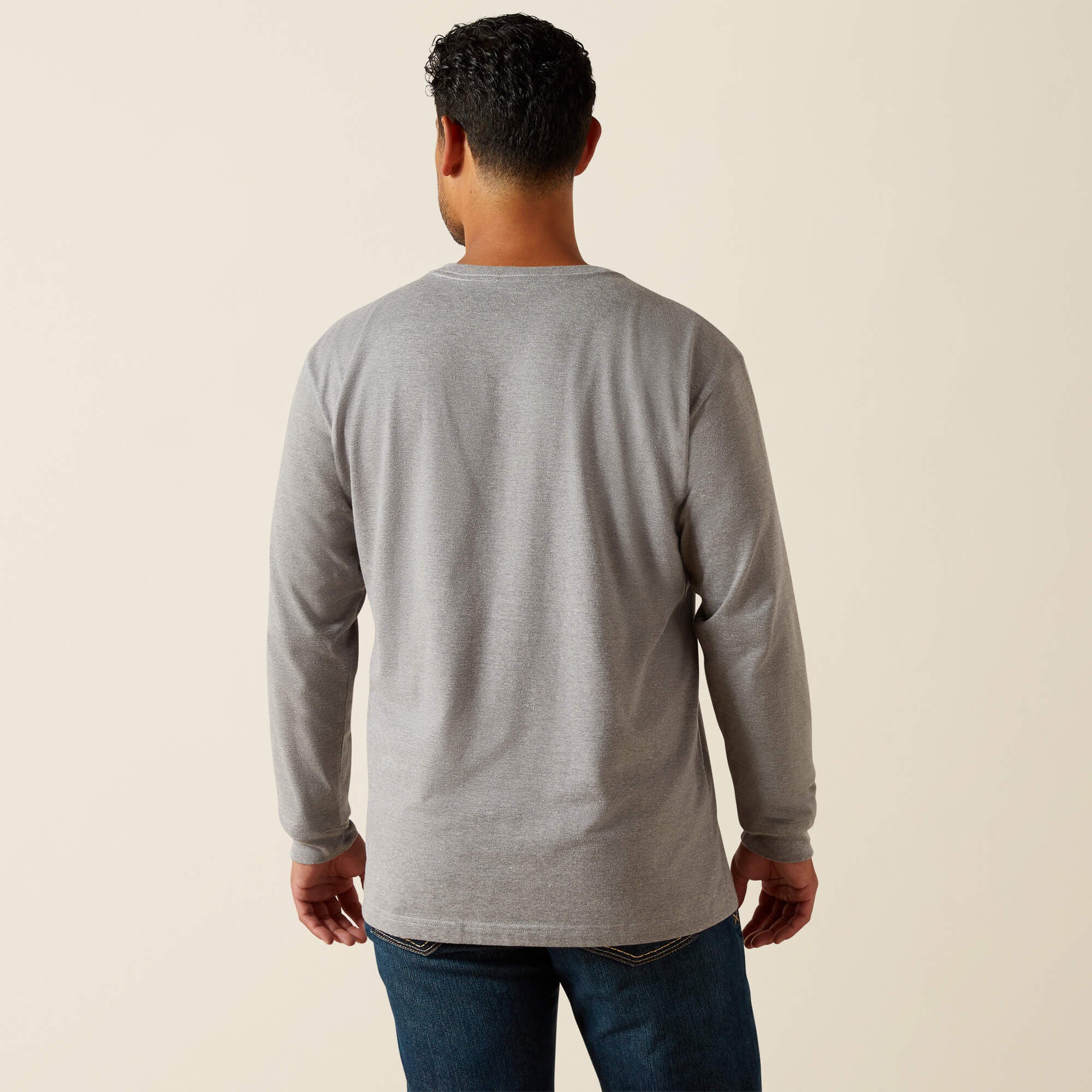 Rebar Cotton Strong Standard Logo Pocket T-Shirt Men - HEATHER GREY/BLACK