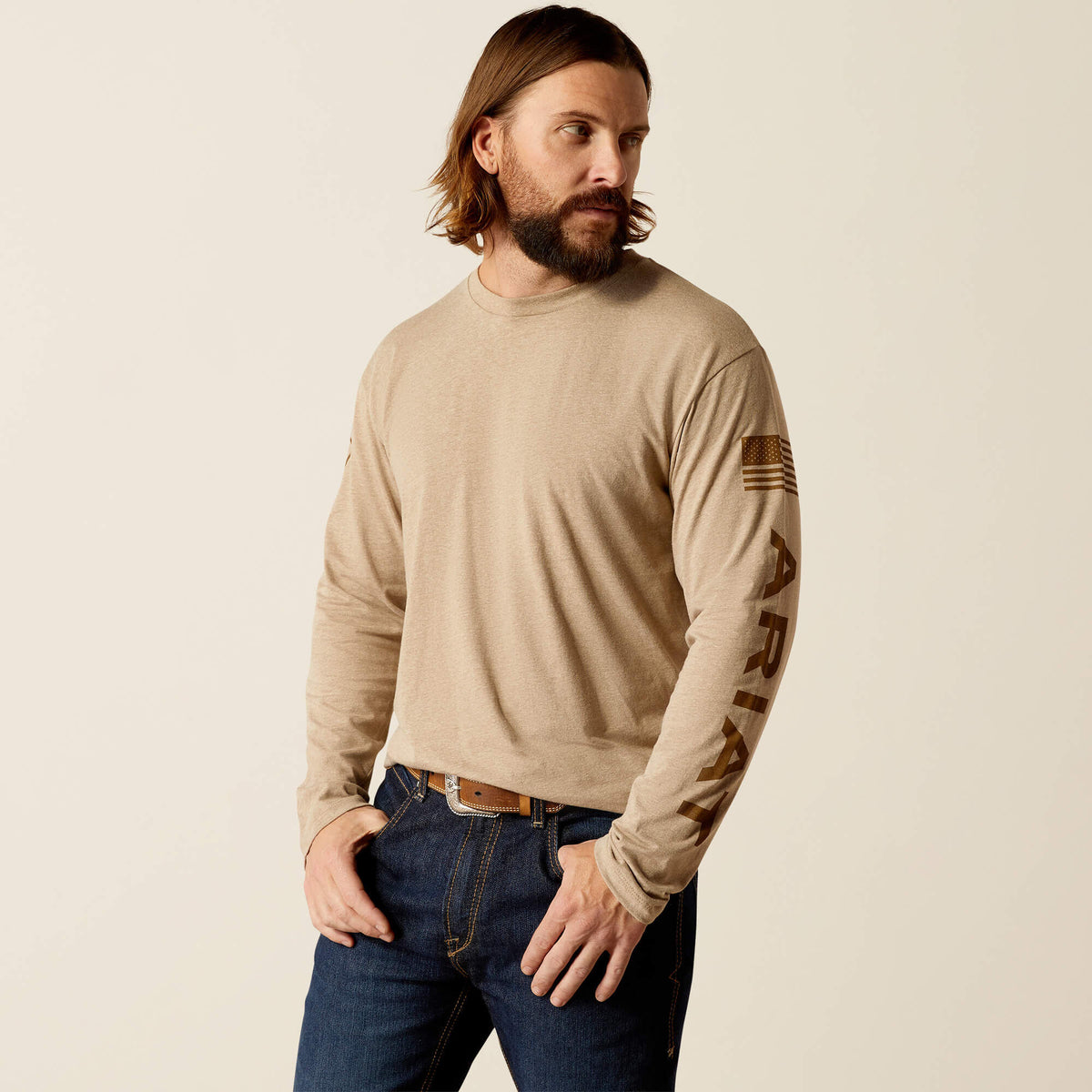 Ariat Elevated V2 T-Shirt Men - OATMEAL HEATHER