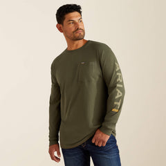 Rebar Cotton Strong Standard Logo Pocket T-Shirt Men - GRAPE LEAF/DRIED HERB