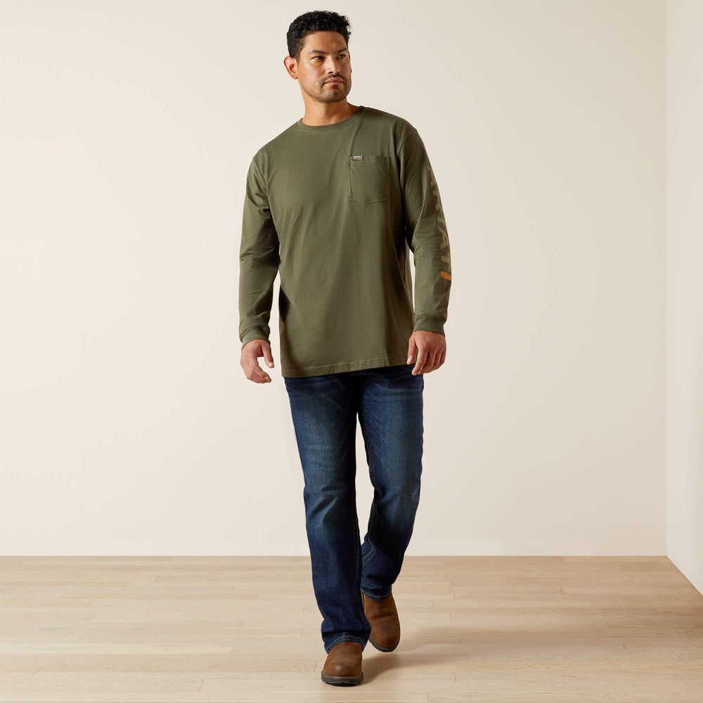 Rebar Cotton Strong Standard Logo Pocket T-Shirt Men - GRAPE LEAF/DRIED HERB