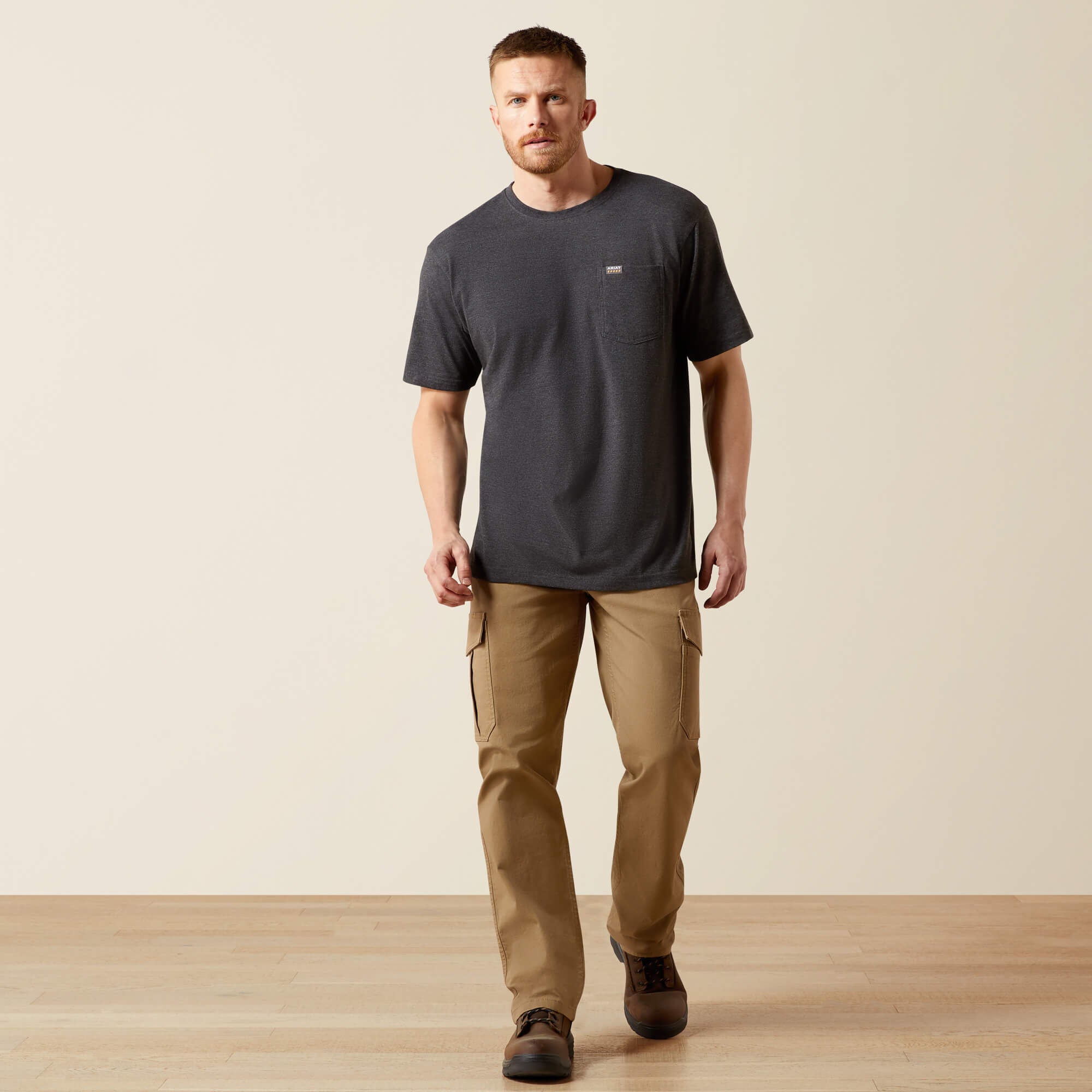 Rebar Cotton Strong Standard Pocket T-Shirt Men - CHARCOAL HEATHER