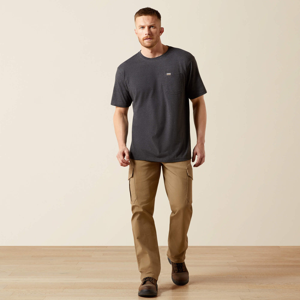 Rebar Cotton Strong Standard Pocket T-Shirt Men - CHARCOAL HEATHER