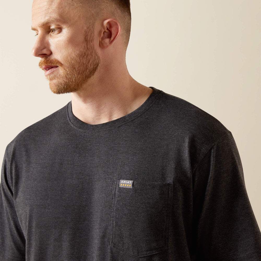 Rebar Cotton Strong Standard Pocket T-Shirt Men - CHARCOAL HEATHER