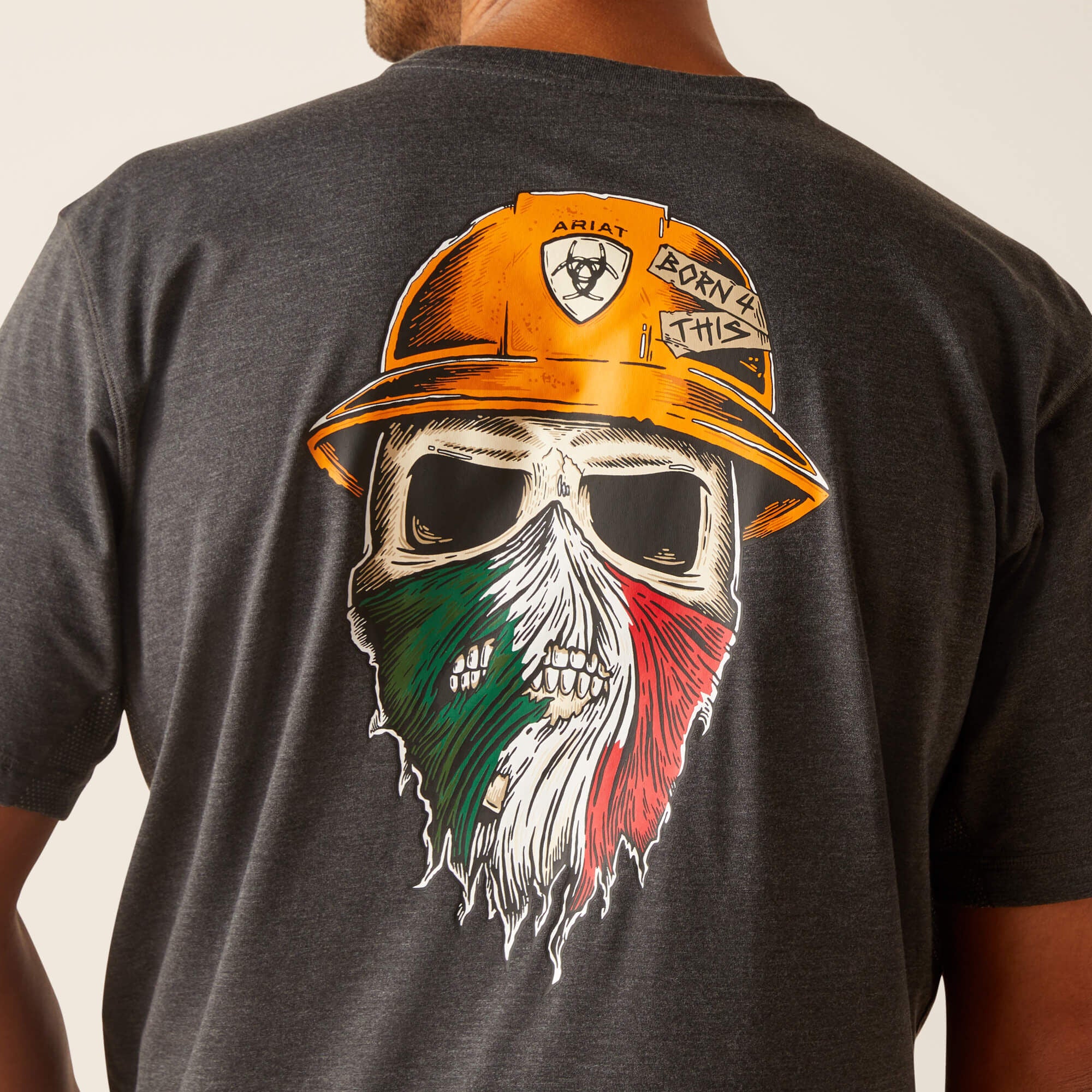 Rebar Workman Born For This T-Shirt Men - CHARCOAL/MEXICO