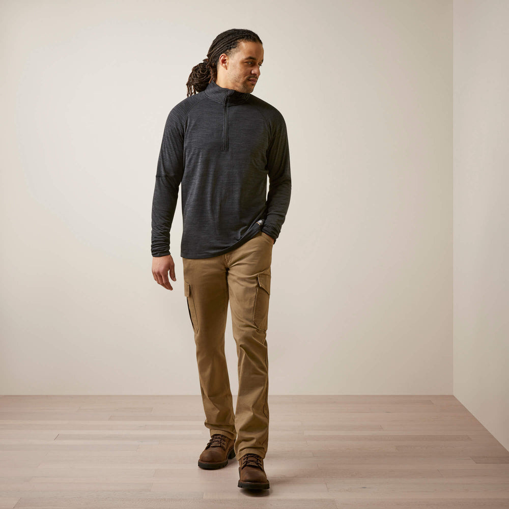 Rebar Gridwork Baselayer 1/4 Zip T-Shirt Men - BLACK