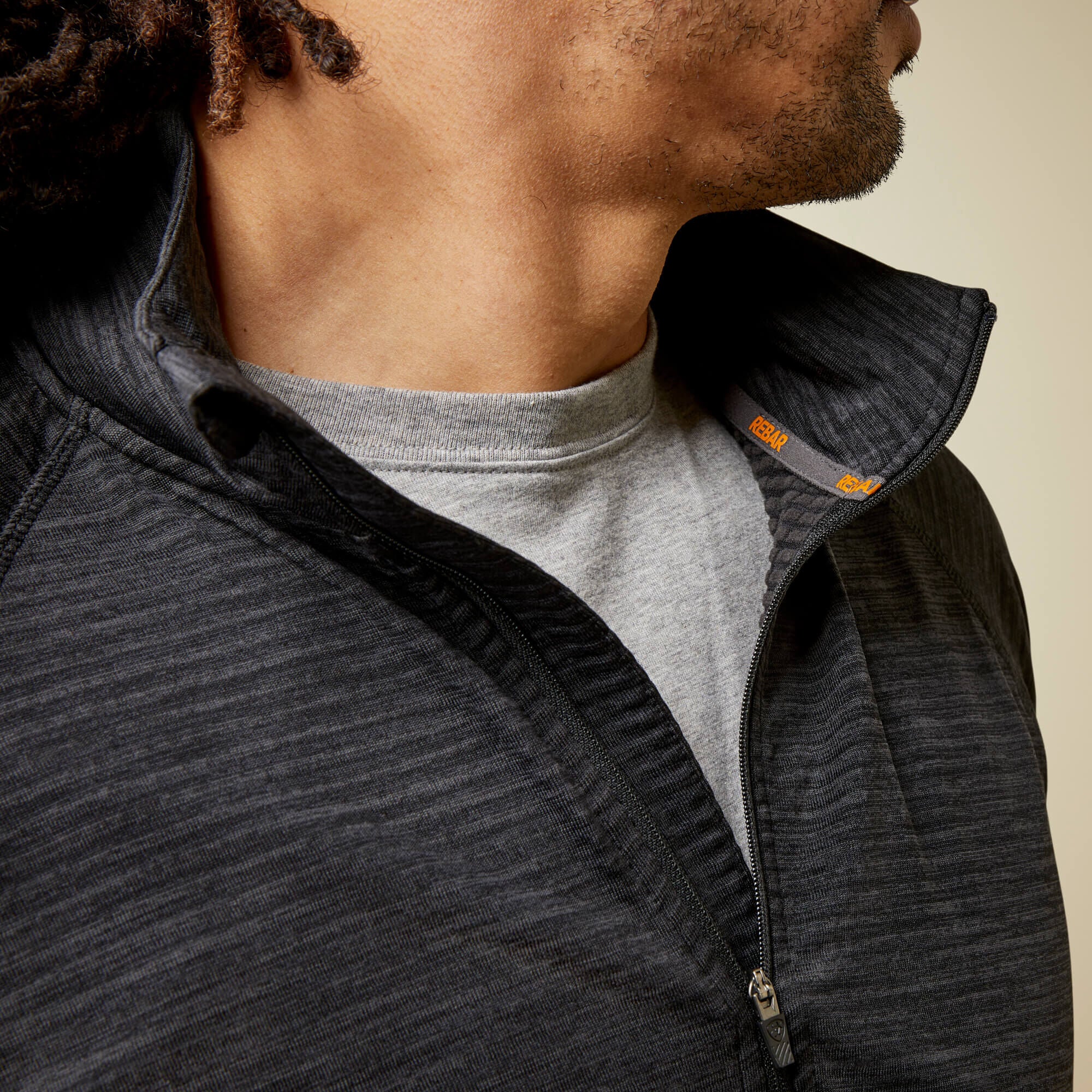 Rebar Gridwork Baselayer 1/4 Zip T-Shirt Men - BLACK