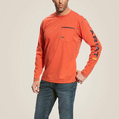 Rebar Workman Logo Men - VOLCANIC FIRE