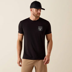 Ariat Stripe Patriotic Badge T-Shirt Men - BLACK