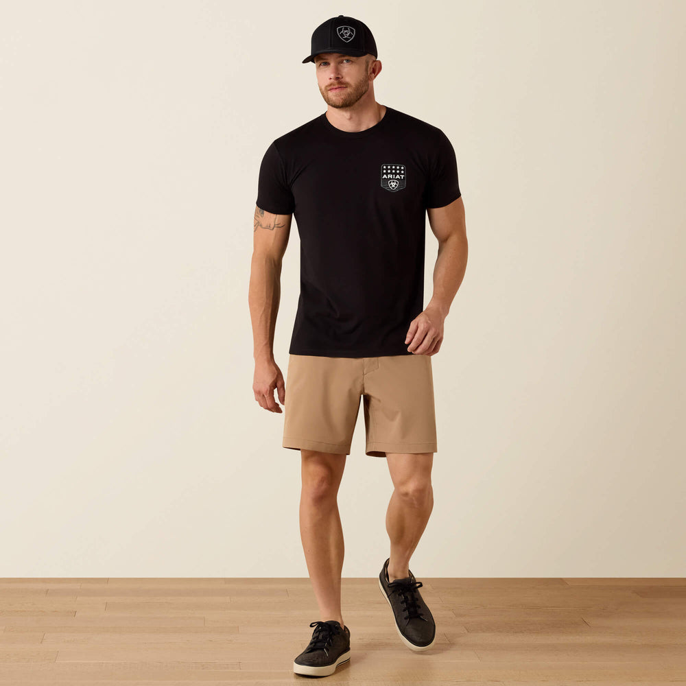 Ariat Stripe Patriotic Badge T-Shirt Men - BLACK