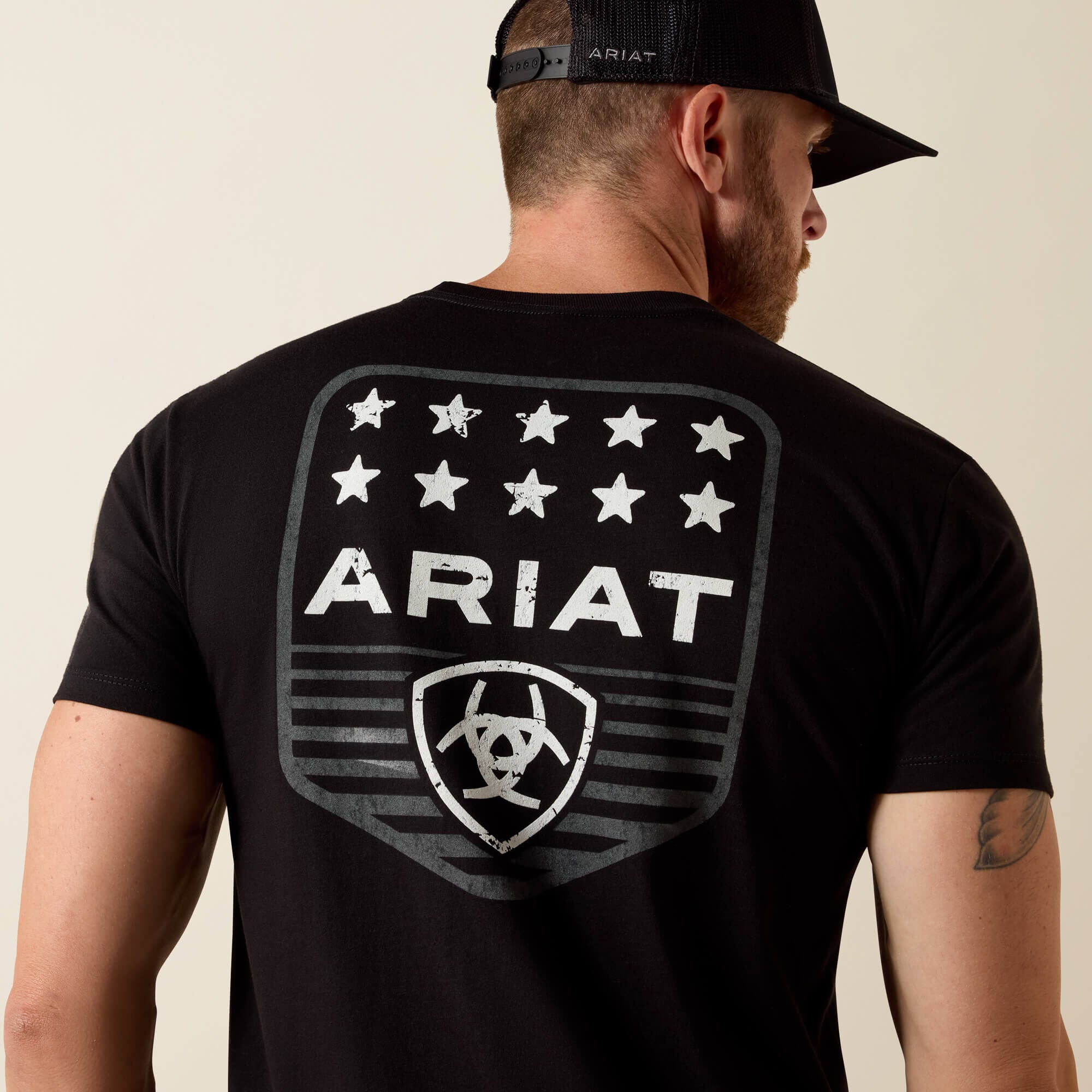 Ariat Stripe Patriotic Badge T-Shirt Men - BLACK