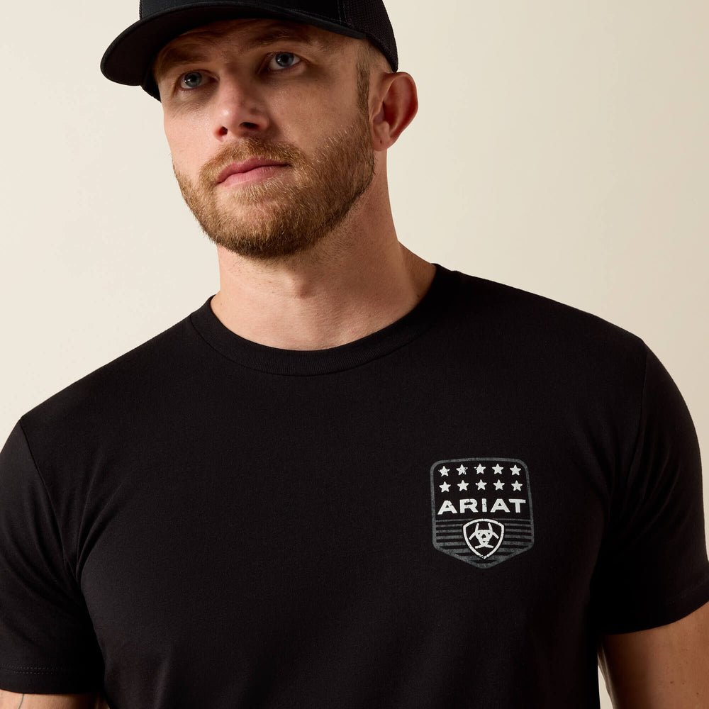Ariat Stripe Patriotic Badge T-Shirt Men - BLACK