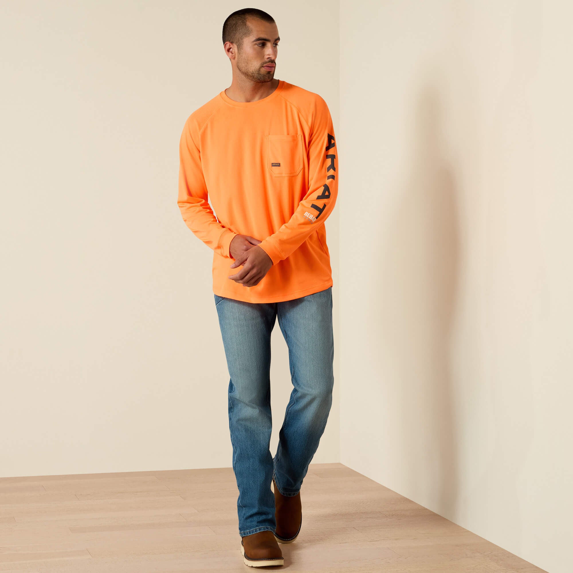 Rebar Heat Fighter T-Shirt Men - NEON ORANGE