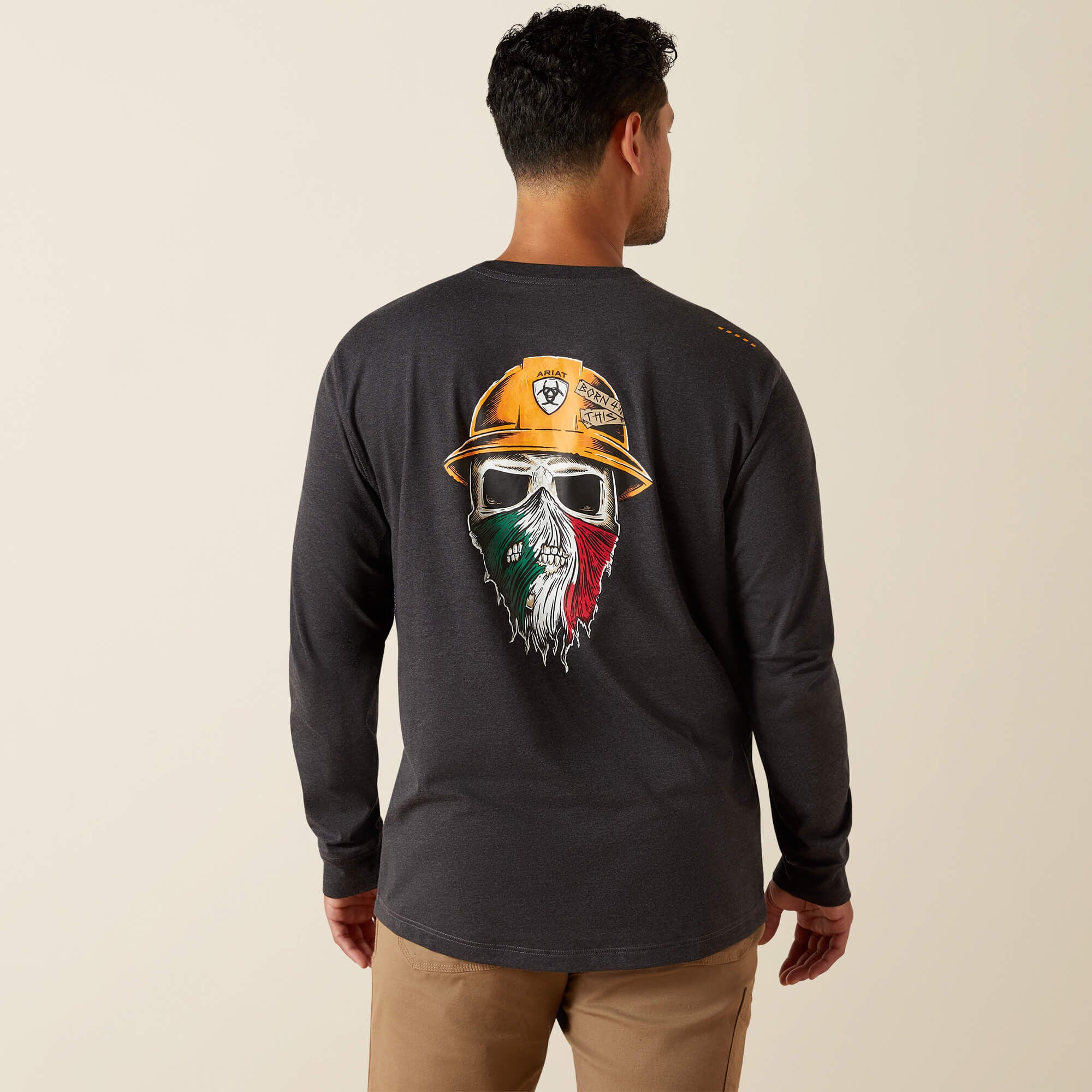 Rebar Workman Born For This T-Shirt Men - CHARCOAL HEATHER/MEXICO