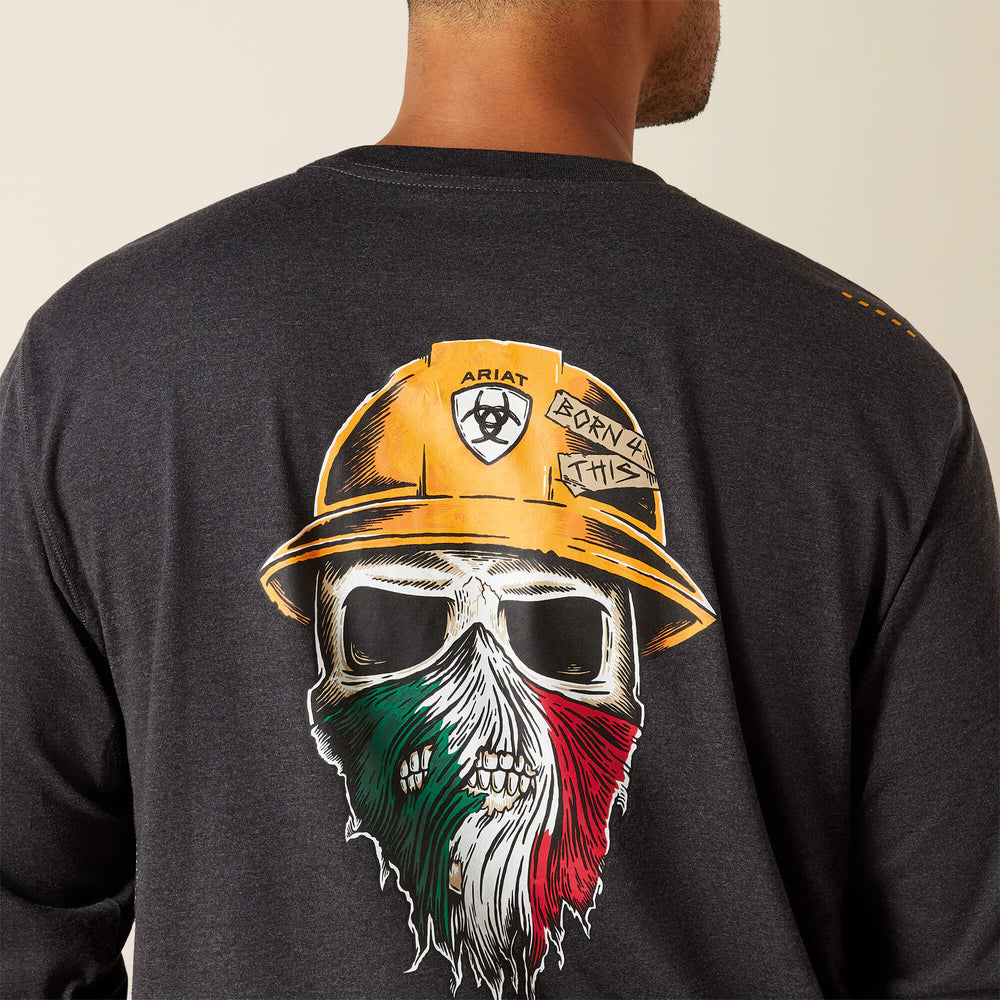 Rebar Workman Born For This T-Shirt Men - CHARCOAL HEATHER/MEXICO