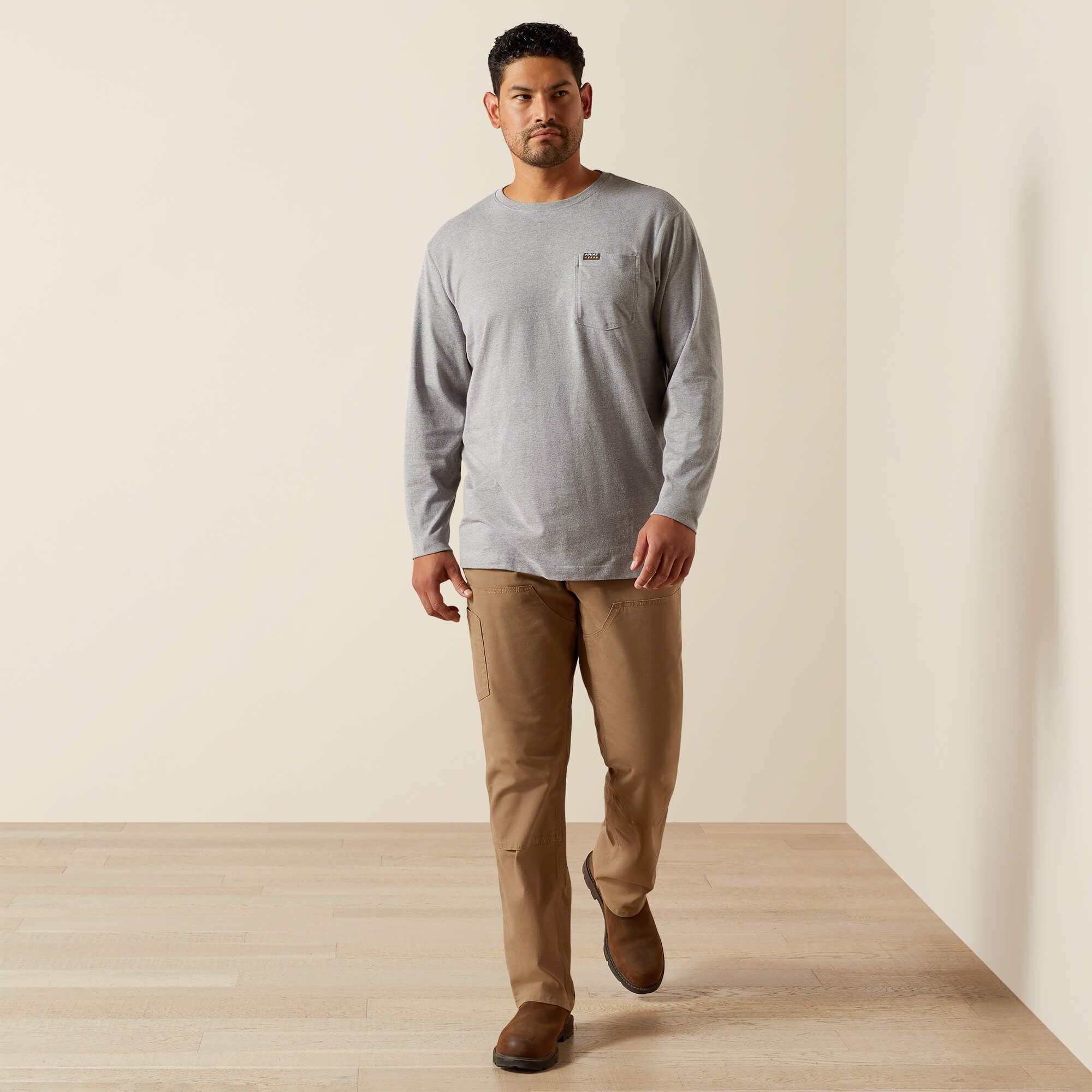 Rebar Cotton Strong Working Class T-Shirt Men - HEATHER GREY
