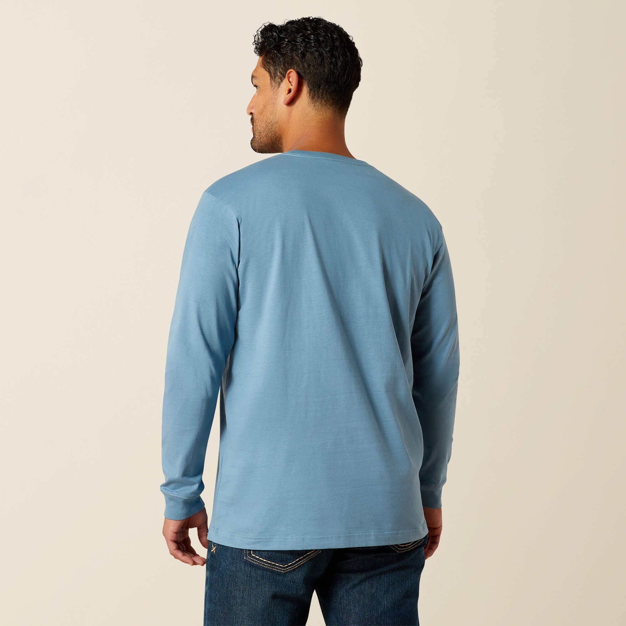 Rebar Cotton Strong Logo T-Shirt Men - BLUESTONE