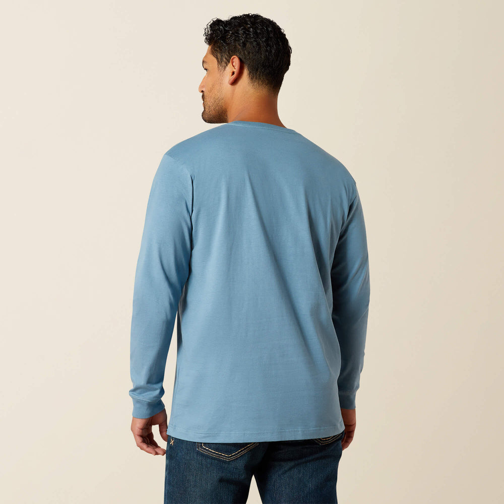 Rebar Cotton Strong Logo T-Shirt Men - BLUESTONE