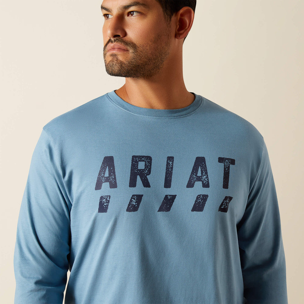 Rebar Cotton Strong Logo T-Shirt Men - BLUESTONE