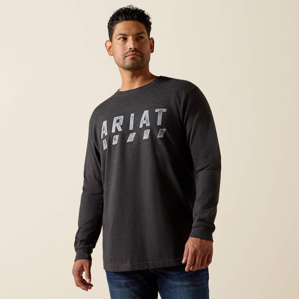 Rebar Cotton Strong Logo T-Shirt Men - CHARCOAL HEATHER