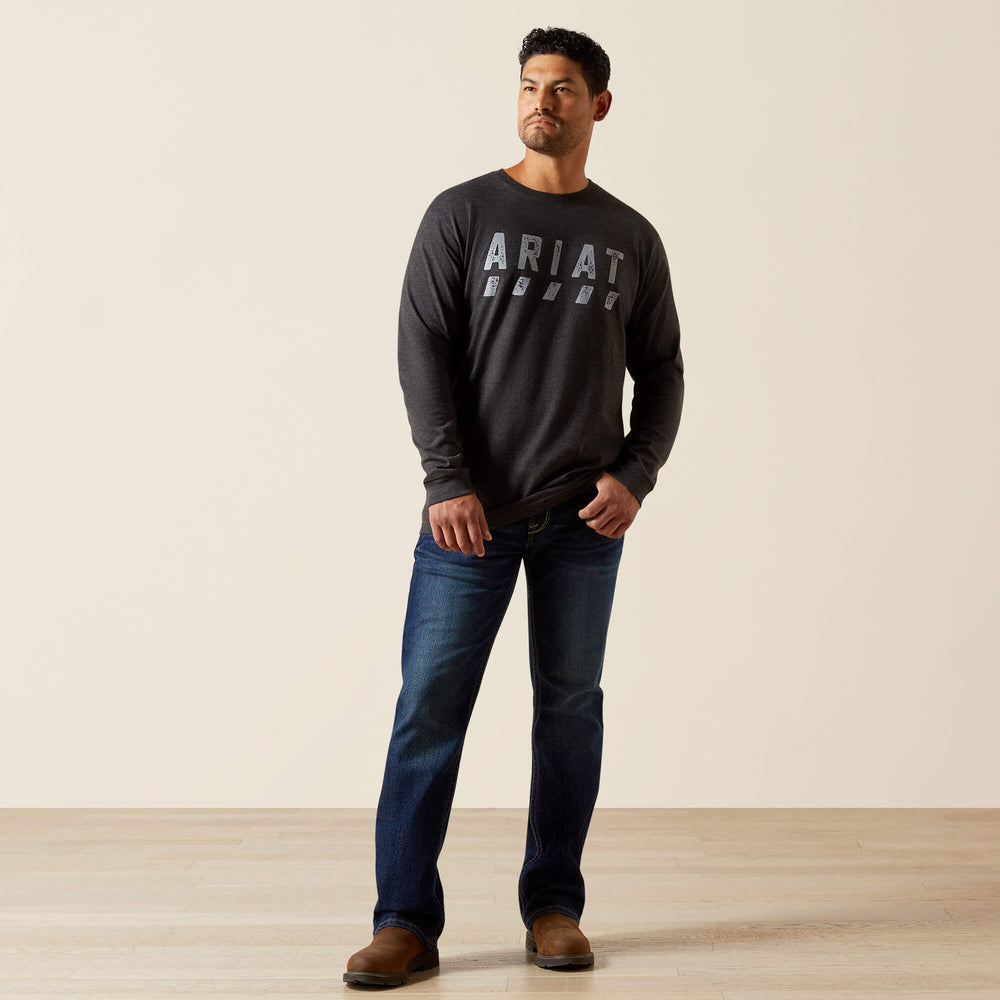 Rebar Cotton Strong Logo T-Shirt Men - CHARCOAL HEATHER