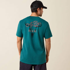 Ariat Cattle Skull Freedom Classic Fit T-Shirt Men - MEDITERRANEAN