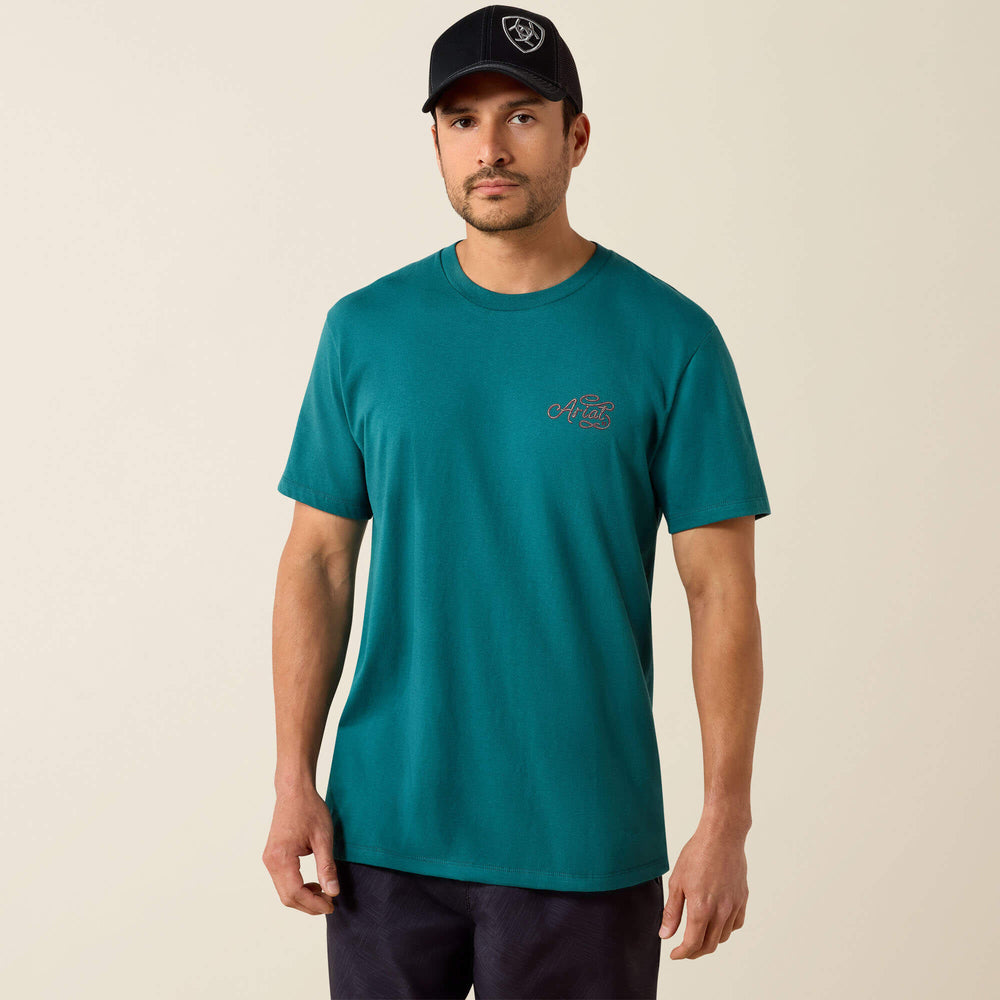 Ariat Cattle Skull Freedom Classic Fit T-Shirt Men - MEDITERRANEAN