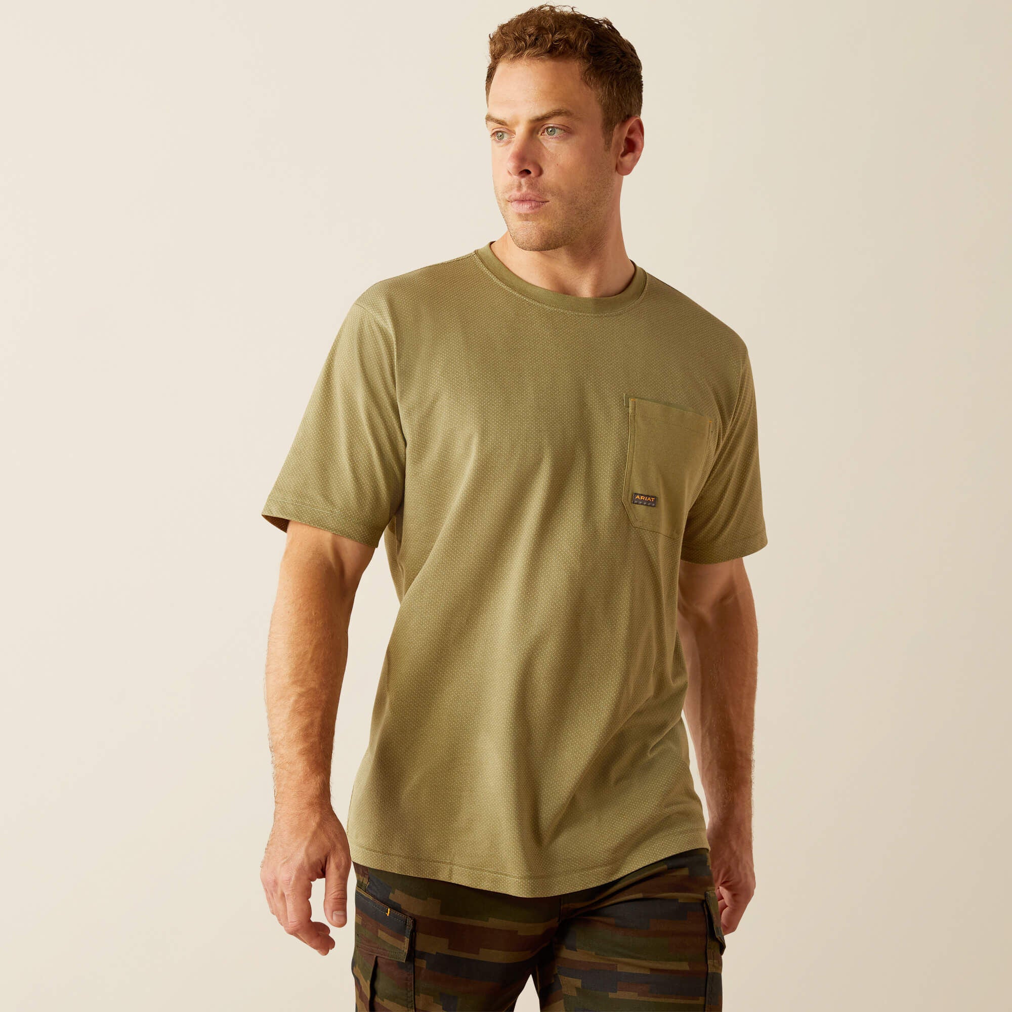 Rebar Workman 360 Shield Pocket T-Shirt Men - OIL GREEN