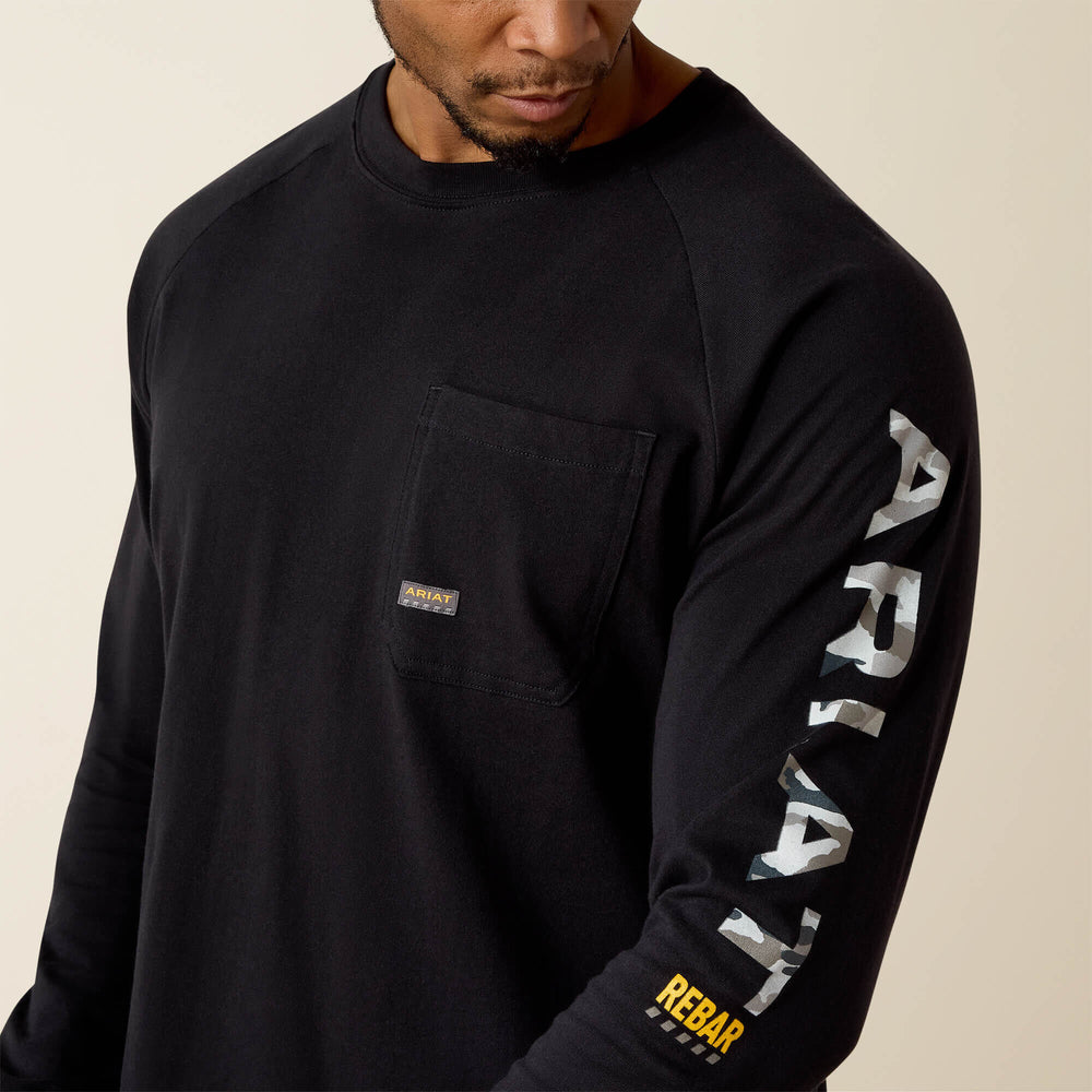 Rebar Cotton Strong Graphic T-Shirt Men - BLACK