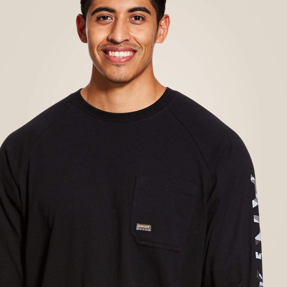 Rebar Cotton Strong Graphic T-Shirt Men - BLACK